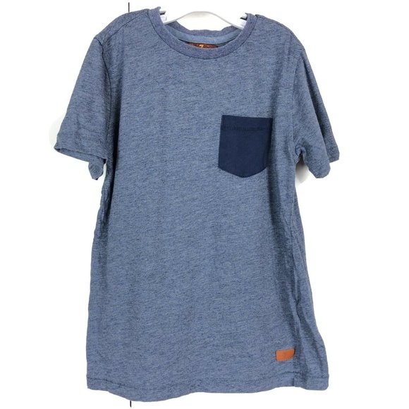 7 For All Mankind Boys T Shirt Denim Blue Pocketed - Picture 1 of 6